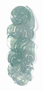 Natural A grade jadeite ice jade dragon pendant, an example of jade jewelry carving and jade pendants found on my site.