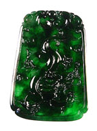 Natural A grade jadeite imperial jade dragon pendant, an example of jade jewelry carving and jade pendants found on my site.